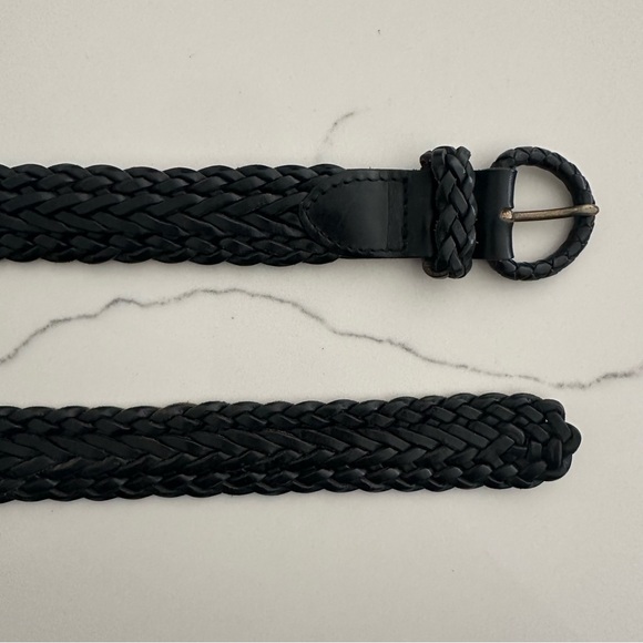 Cole Haan Accessories - Vintage Cole Haan Braided Leather Belt with Round Covered Buckle Black 28 / S
